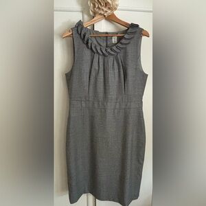 J. Crew Gray Pleated Sheath Dress Women’s 14